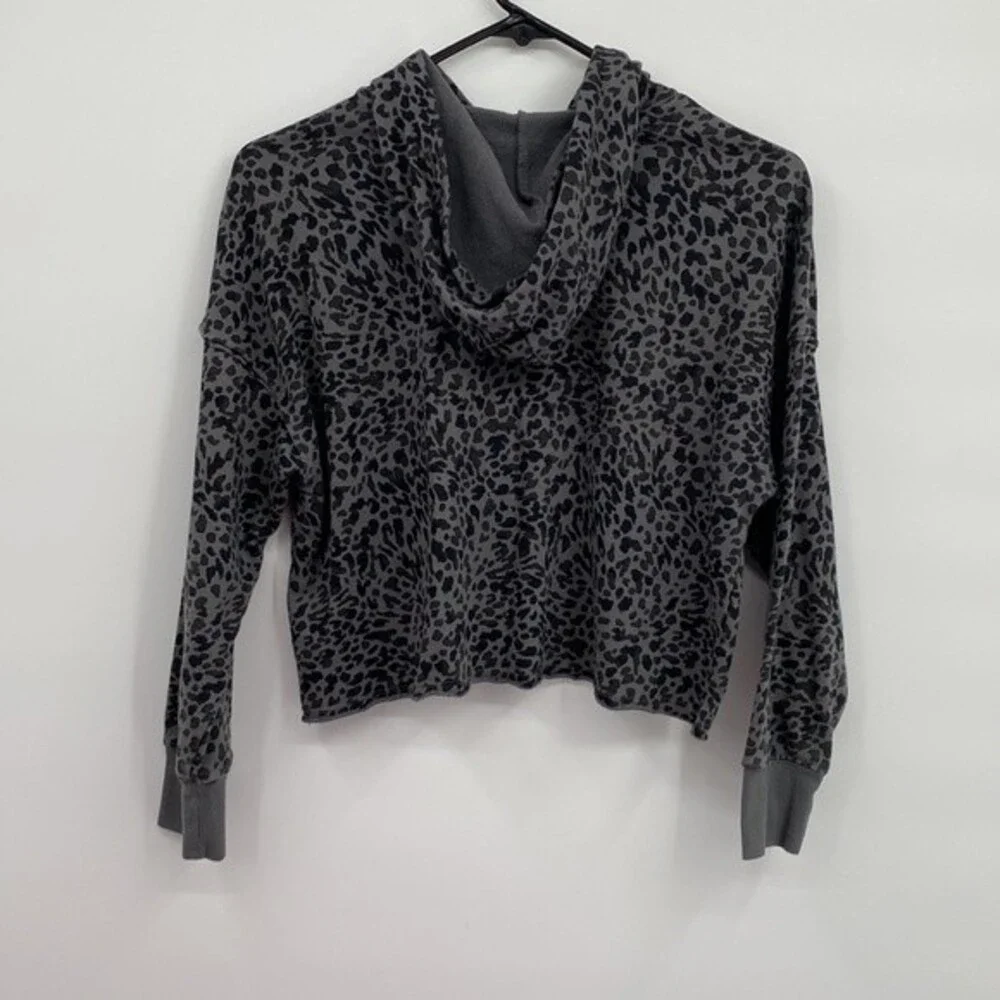 Old Navy Girls Cropped Hoodie Sweatshirt Vintage Raw Gray Oyster L 10-12 crop